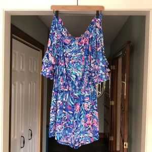 Lilly Pulitzer Blue and Pink Floral Jumpsuit